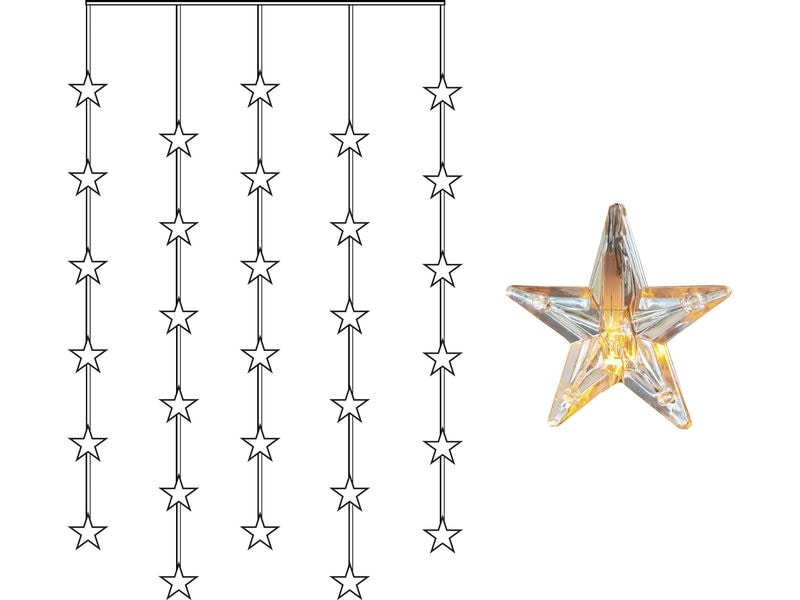 Star Trading | Sternenlichtervorhang | IP20, Warmweiss, 30 LED