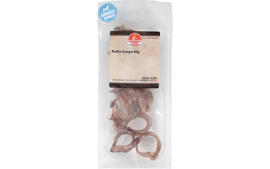 Swiss Mountain Petfood | Swiss Mountain Kalbs Loops | 45g, Mini Linie Hunesnacks