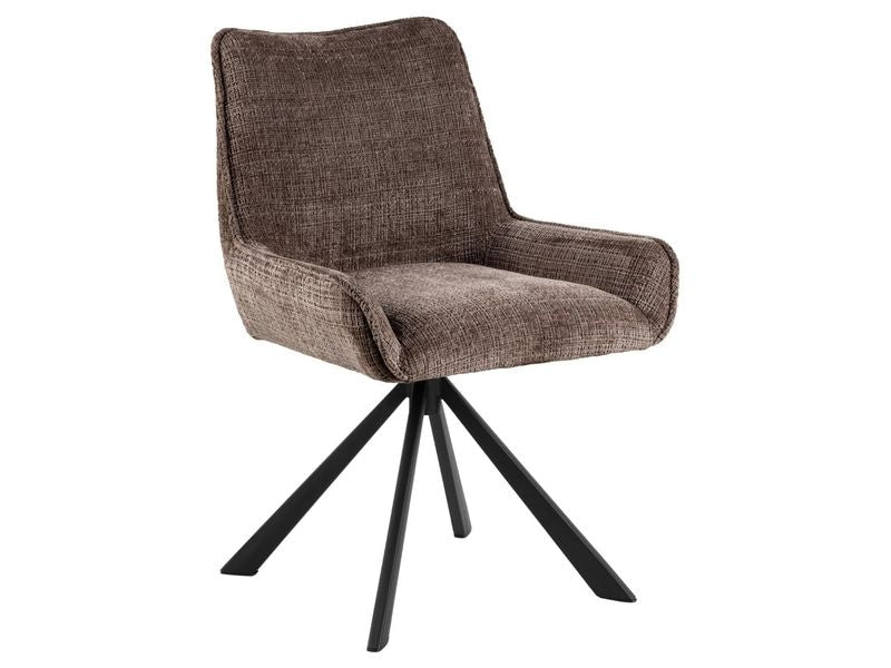 AC Design | Esszimmerstuhl Eddie 2 Stück | Stahl/Textil, Braun