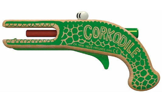 Neue Freunde | Corkodile Korkenpistole | aus Holz