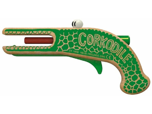 Neue Freunde | Corkodile Korkenpistole | aus Holz