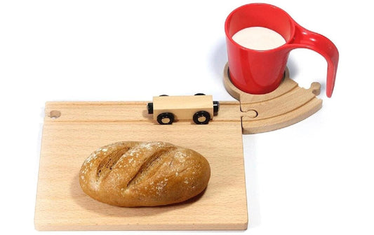 Eisenbahn Frühstücks-Set rote Tasse-Tunnel