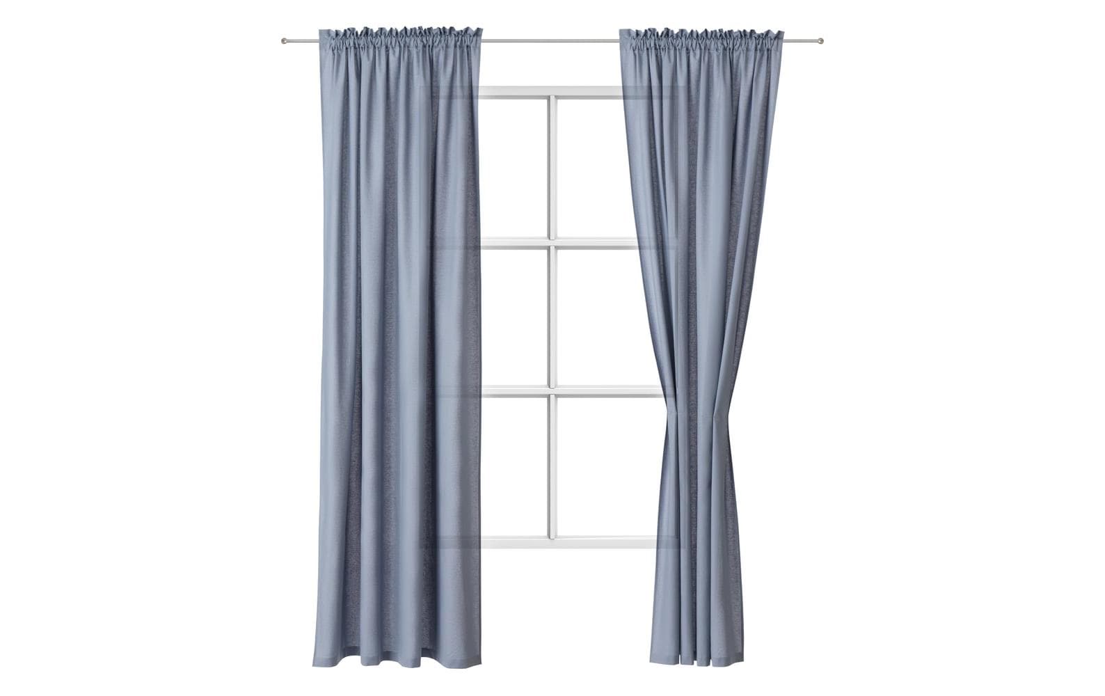 URBANARA Vorhang Graublau 2er Set 140x245cm