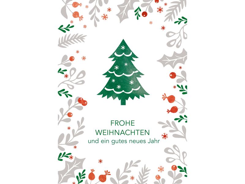 ABC | Weihnachtskarten-Set | Format A6, 105 x 148 mm, 5 Stück