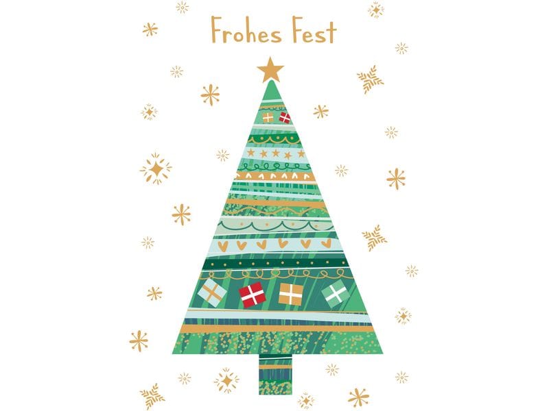 ABC | Weihnachtskarten-Set | Format A6, 105 x 148 mm, 5 Stück