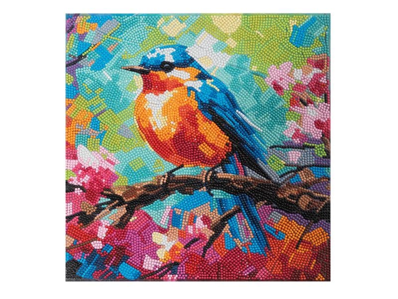 CRAFT Buddy | Crystal Art Kit Spring Robin 30x30cm