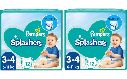 Pampers | Windeln Splashers Tragepack | Grösse 3-4, 2x 12 Stück