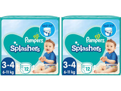 Pampers | Windeln Splashers Tragepack | Grösse 3-4, 2x 12 Stück