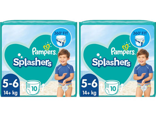 Pampers | Windeln Splashers Tragepack | Grösse 5-6, 2x 10 Stück
