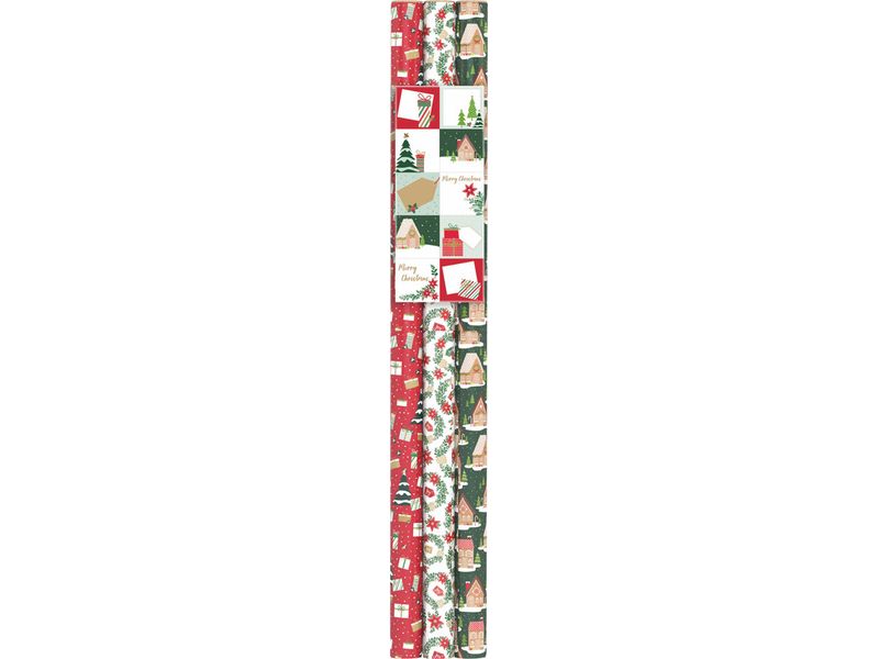 Braun + Company | B+C Geschenkpapier-Set | 3 Rollen + Stickers