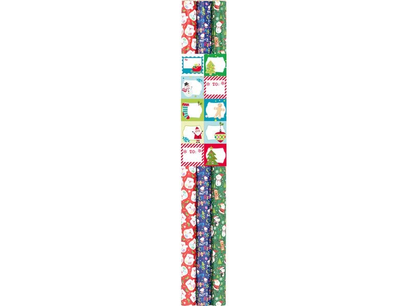 Braun + Company | B+C Geschenkpapier-Set | 3 Rollen + Stickers