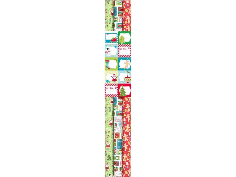 Braun + Company | B+C Geschenkpapier-Set | 3 Rollen + Stickers