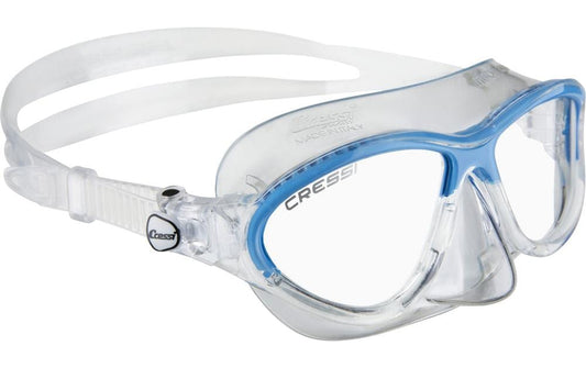 CRESSI | MOON KID MASK SIL | CLEAR/FRAME BLUE