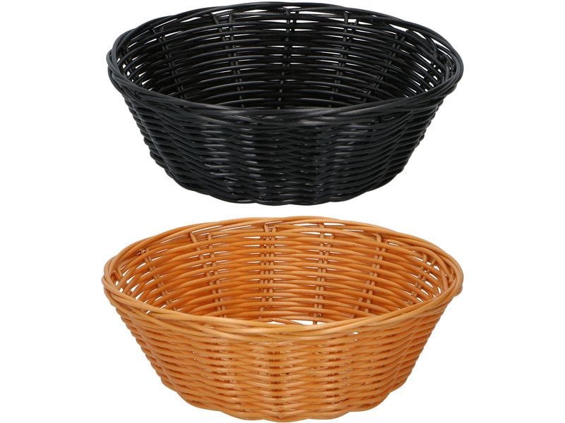 alpina | Brotkorb-Set, 2 Stück, Natur&Schwarz | 21x7 cm (DxH)