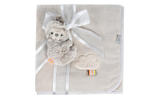fehn | Kuscheldecke Faultier | Grau/Beige ab 0+ Monaten