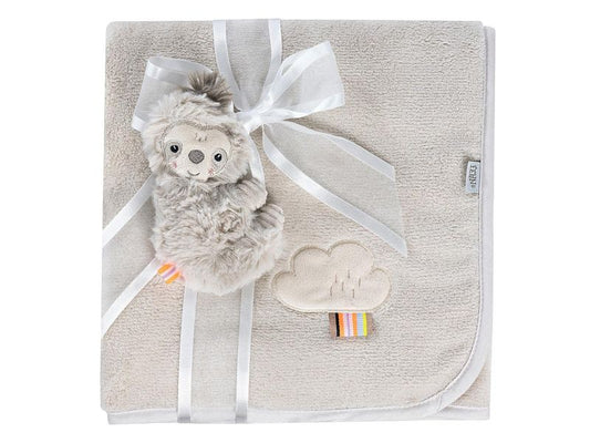 fehn | Kuscheldecke Faultier | Grau/Beige ab 0+ Monaten