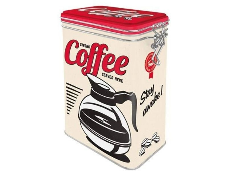 Nostalgic Art | Vorratsdose StrongCoffee,1.3L | Verschluss, Metall, 11x18x8 cm