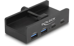 Delock | Externer USB Hub, 4 Port | 2xUSB-C, 2xUSB-A, mit Feststellschraube