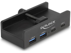 Delock | Externer USB Hub, 4 Port | 2xUSB-C, 2xUSB-A, mit Feststellschraube