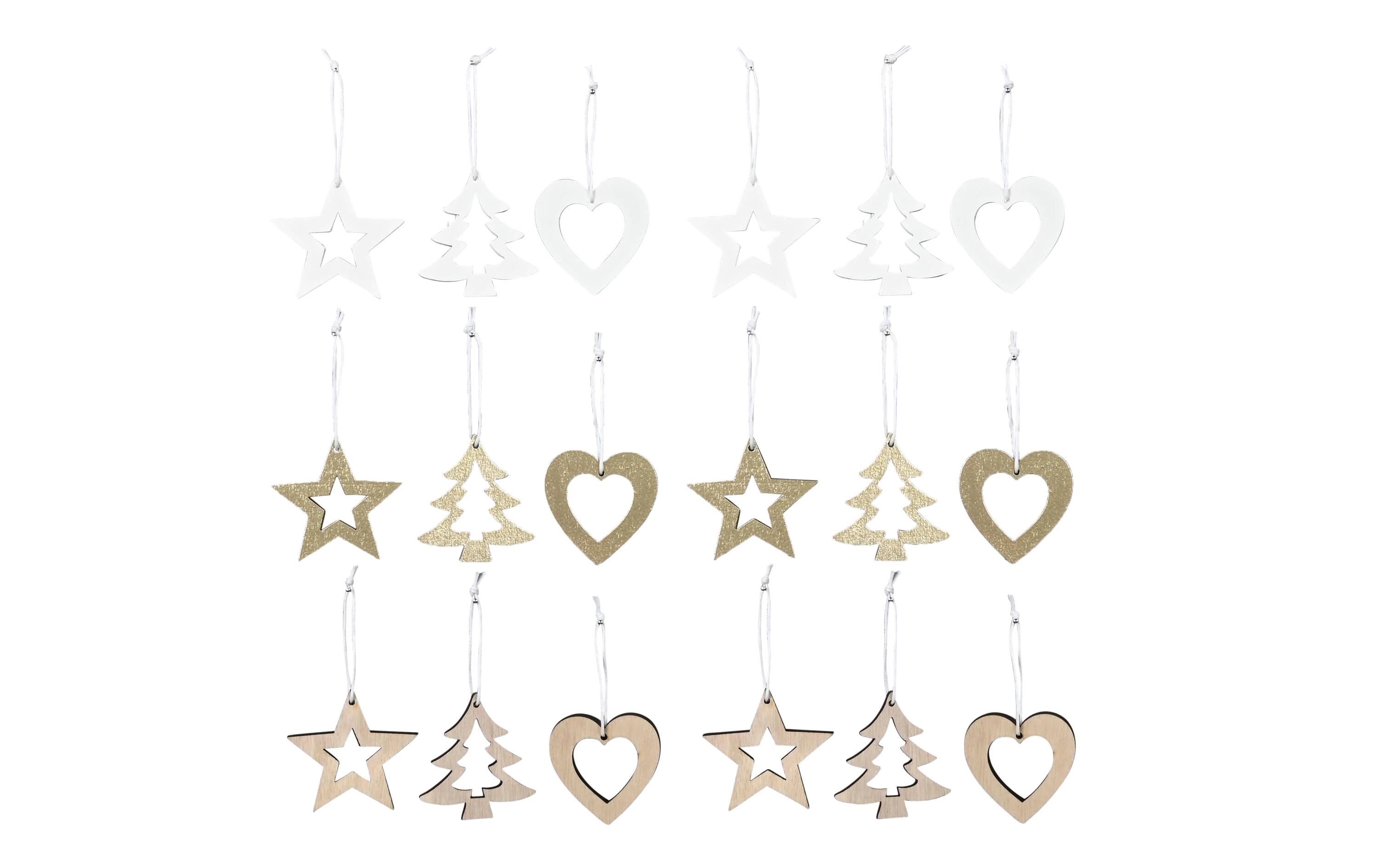 COCON Anhänger-Set à 18 Stk. Sperrholz gold
