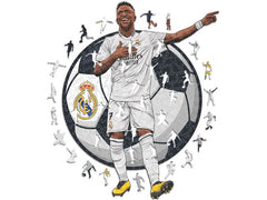 Iconic Puzzle | Vinicius Jr. - Real Madrid | Holz Puzzle Grösse S (150 Teile)