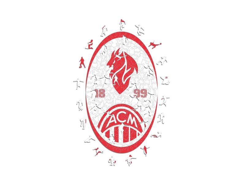 Iconic Puzzle | AC Milan - Retro Logo | Holz Puzzle Grösse M (270 Teile)