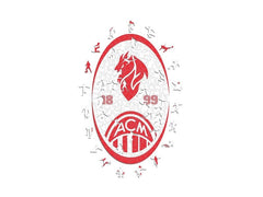 Iconic Puzzle | AC Milan - Retro Logo | Holz Puzzle Grösse M (270 Teile)