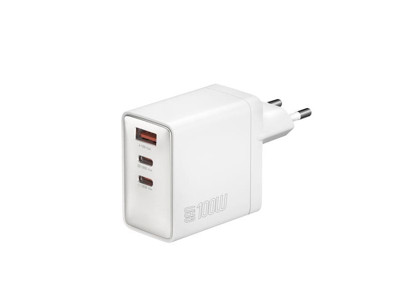 4smarts | Netzladegerät GaN Pocket | 100W, 2C und 1A, weiss