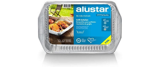Alustar | Grillschale mit Griff 5 Stück | 31 x 21 cm