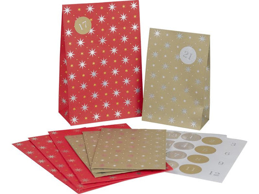 Stewo | Geschenkbeutel Adventskalender Zidoni | 16x8x24cm