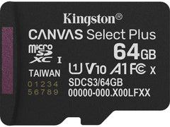 Kingston | Canvas Select Plus microSDXC Card 64GB Gen3 | A1, lesen 100MB/s, schreiben 10MB/s