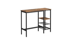 VASAGLE | Bartisch Industrial Braun-Schwarz | 110x40x90 cm, Sperrholz, Stahl