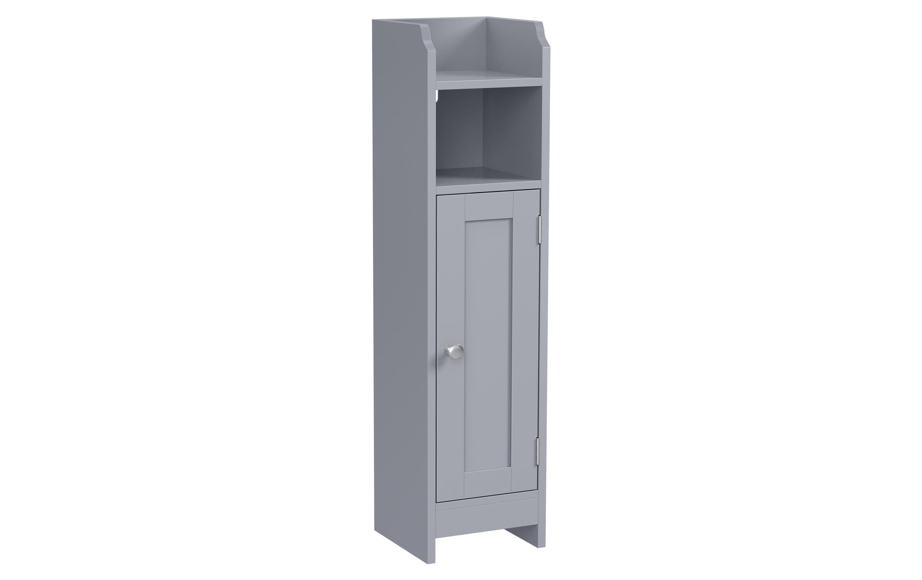 Vasagle Schrank schmal mit Tür, Grau