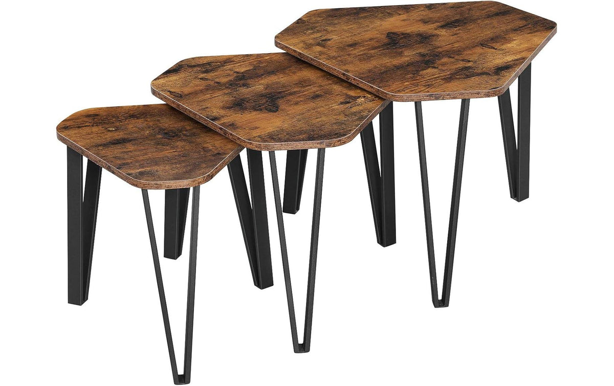 Vasagle Beistelltisch Industrial, 3er Set