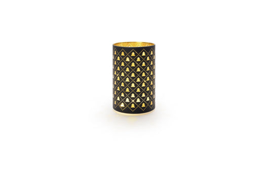 STT LED Windlicht Glas Tree schwarz