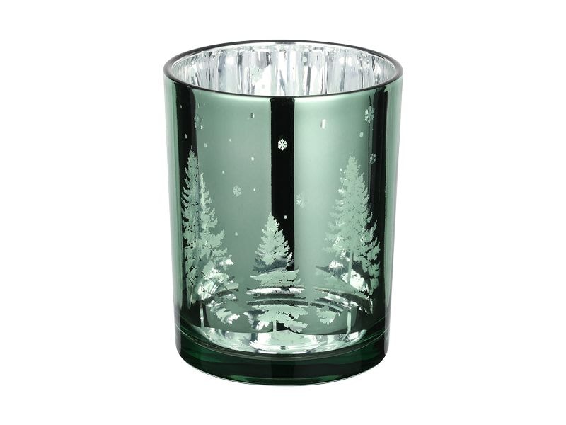 EGLO | Windlicht Christmas Lukut 12.5 cm | Grün, Ø 100, H 125
