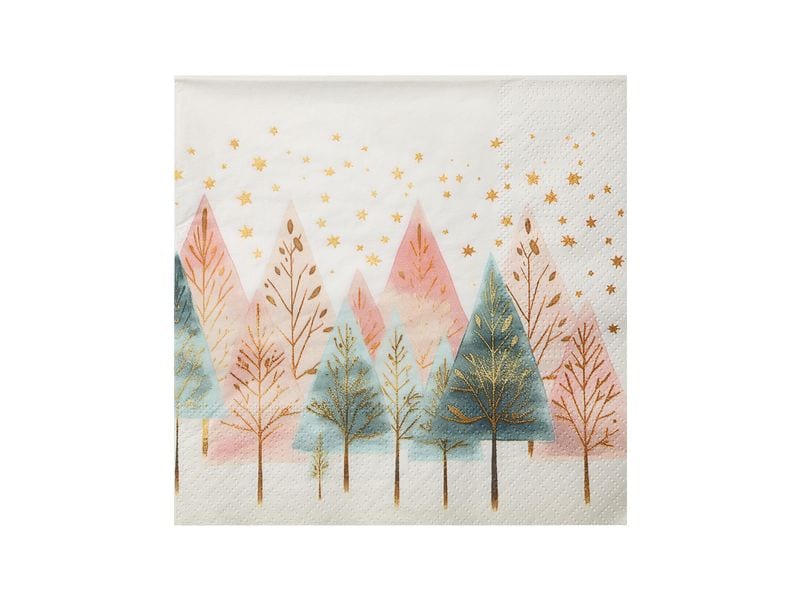 EGLO | Weihnachtsservietten Trees | 16.5 x 16.5 cm, 20 Stück. 3-lagig