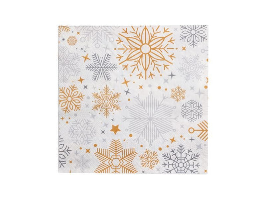 EGLO | Weihnachtsservietten Snowflakes | 16.5 x 16.5 cm, 20 Stück. 3-lagig