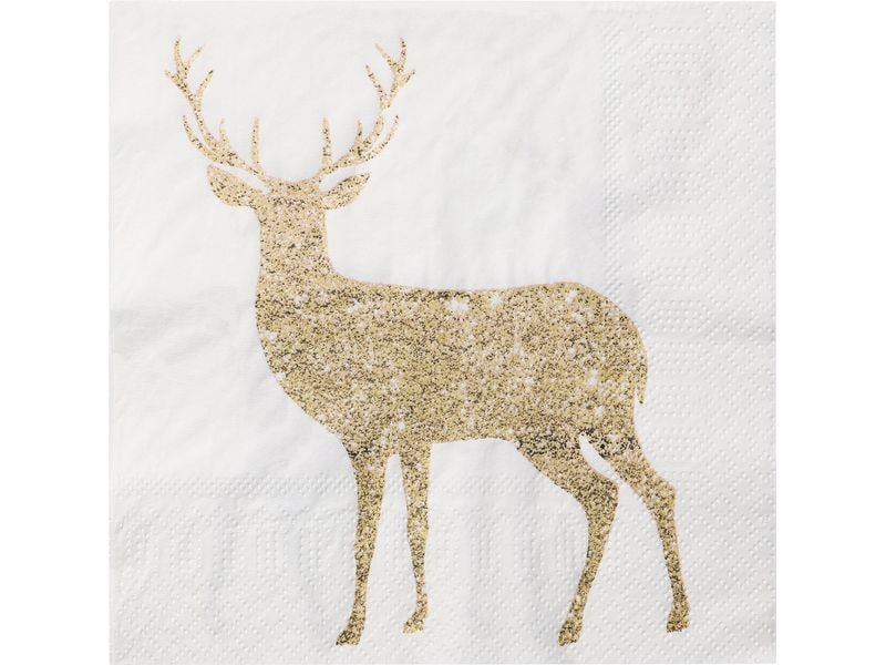EGLO | Weihnachtsservietten Hirsch | 16.5 x 16.5 cm, 20 Stück. 3-lagig