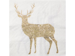 EGLO | Weihnachtsservietten Hirsch | 16.5 x 16.5 cm, 20 Stück. 3-lagig