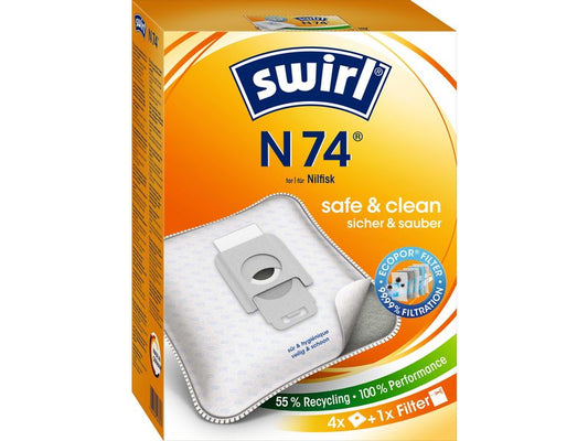 Swirl | Staubfilterbeutel N 74 4 Stück | AirSpace Technology