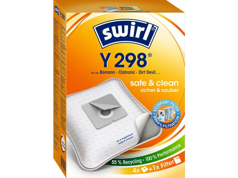 Swirl | Staubfilterbeutel Y 298 4 Stück | AirSpace Technology