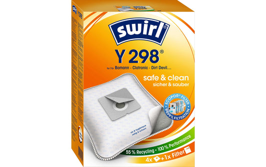 Swirl | Staubfilterbeutel Y 298 4 Stück | AirSpace Technology