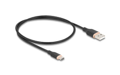 Delock | USB 2.0-Kabel Silikon USB A - USB C | schwarz, USB 2.0, 3A