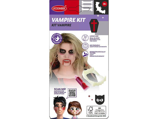 Amscan | Halloween Vampir-Kit | Gebiss + 3.5ml Tube Kunstblut