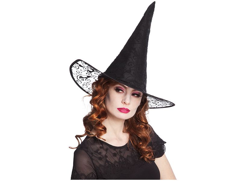 Amscan | Halloween Hexenhut Kiara | schwarz mit Verzierungen