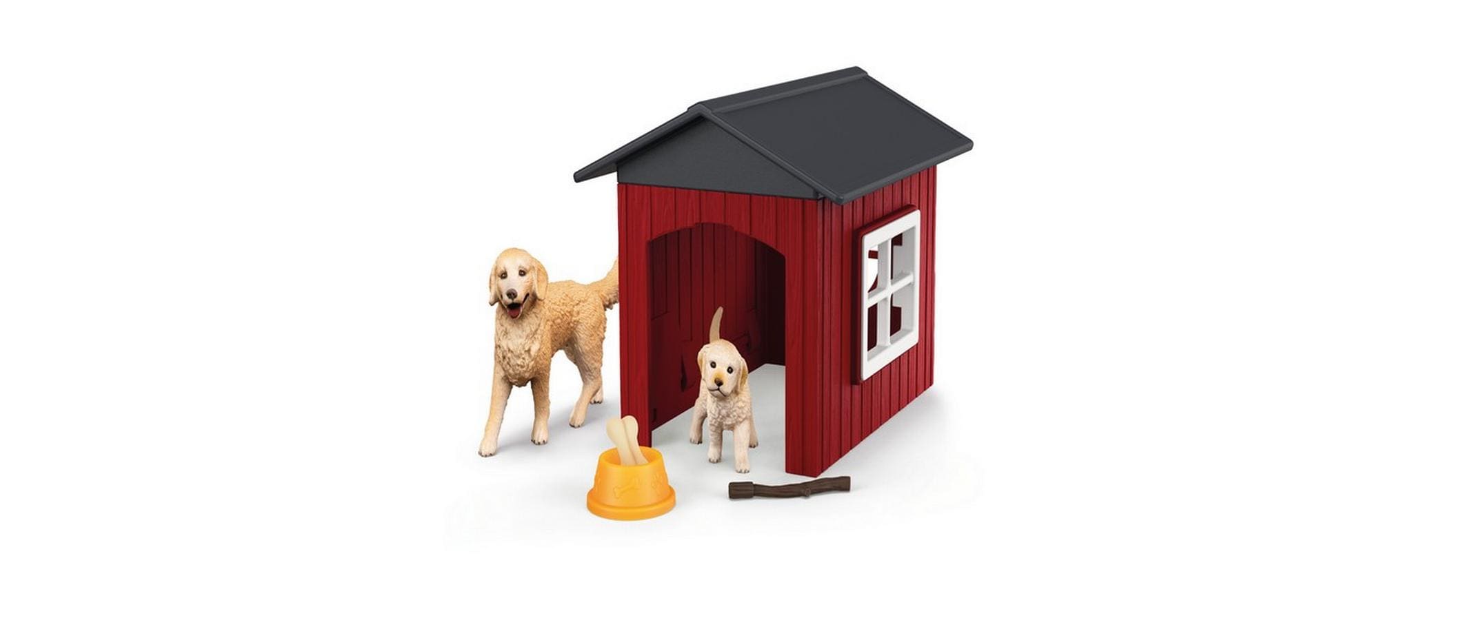 Schleich Hundehütte mit Goldenretrievern