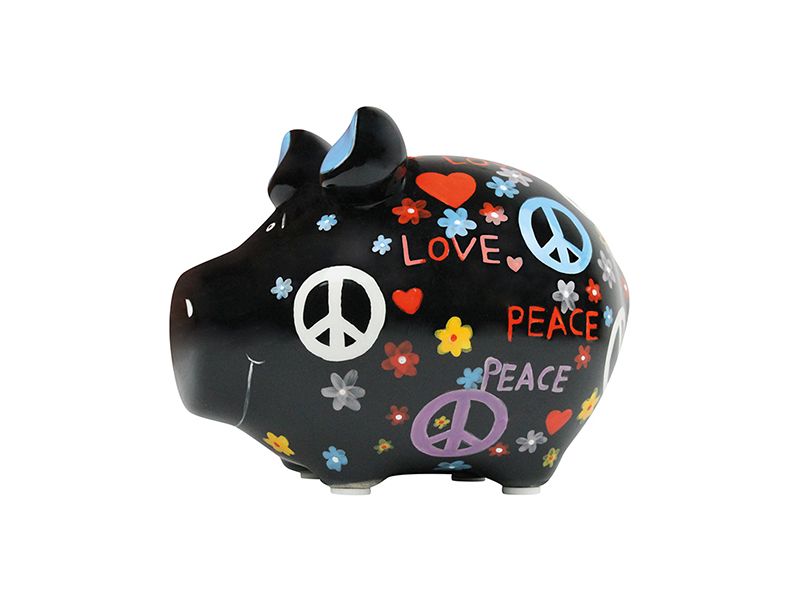 G. Wurm | Sparschwein Hippie Schwein | 12.5x9x9cm