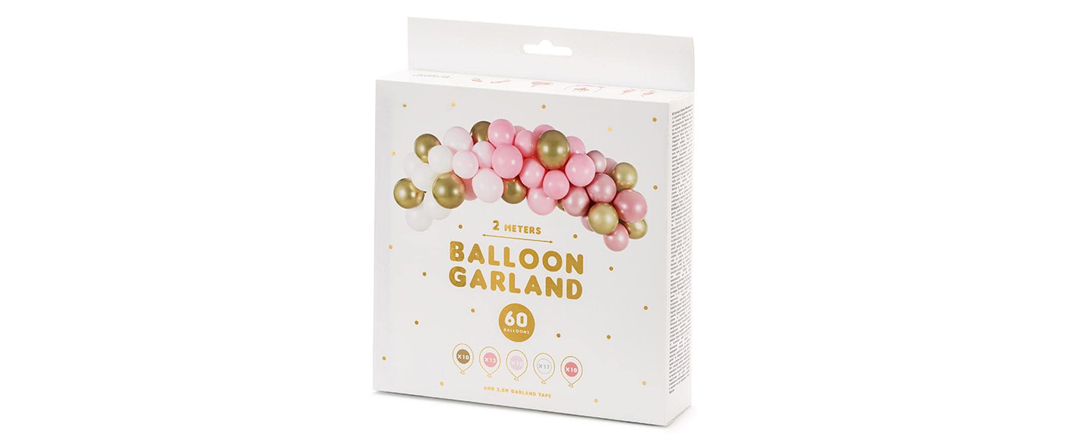 Partydeco, Luftballon Girlande Pink 2 m, 60