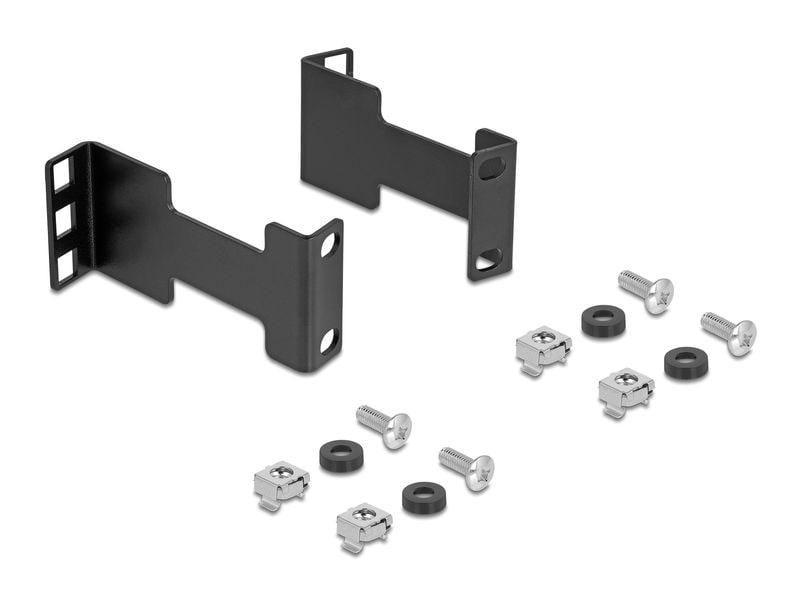 Delock | Server Rack Tiefenerweiterung 1HE | Verlängerung Montagetief 10cm, schwarz